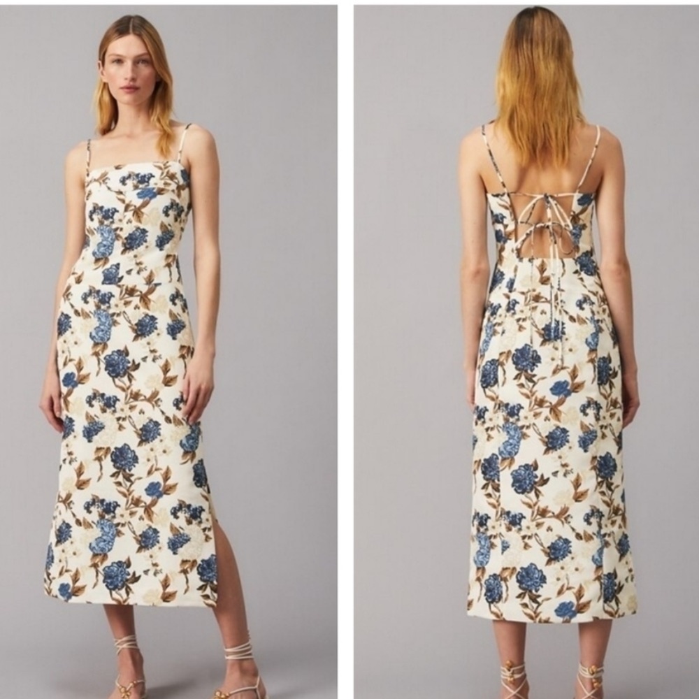 Tory Burch Floral Print Midi Dress NWT